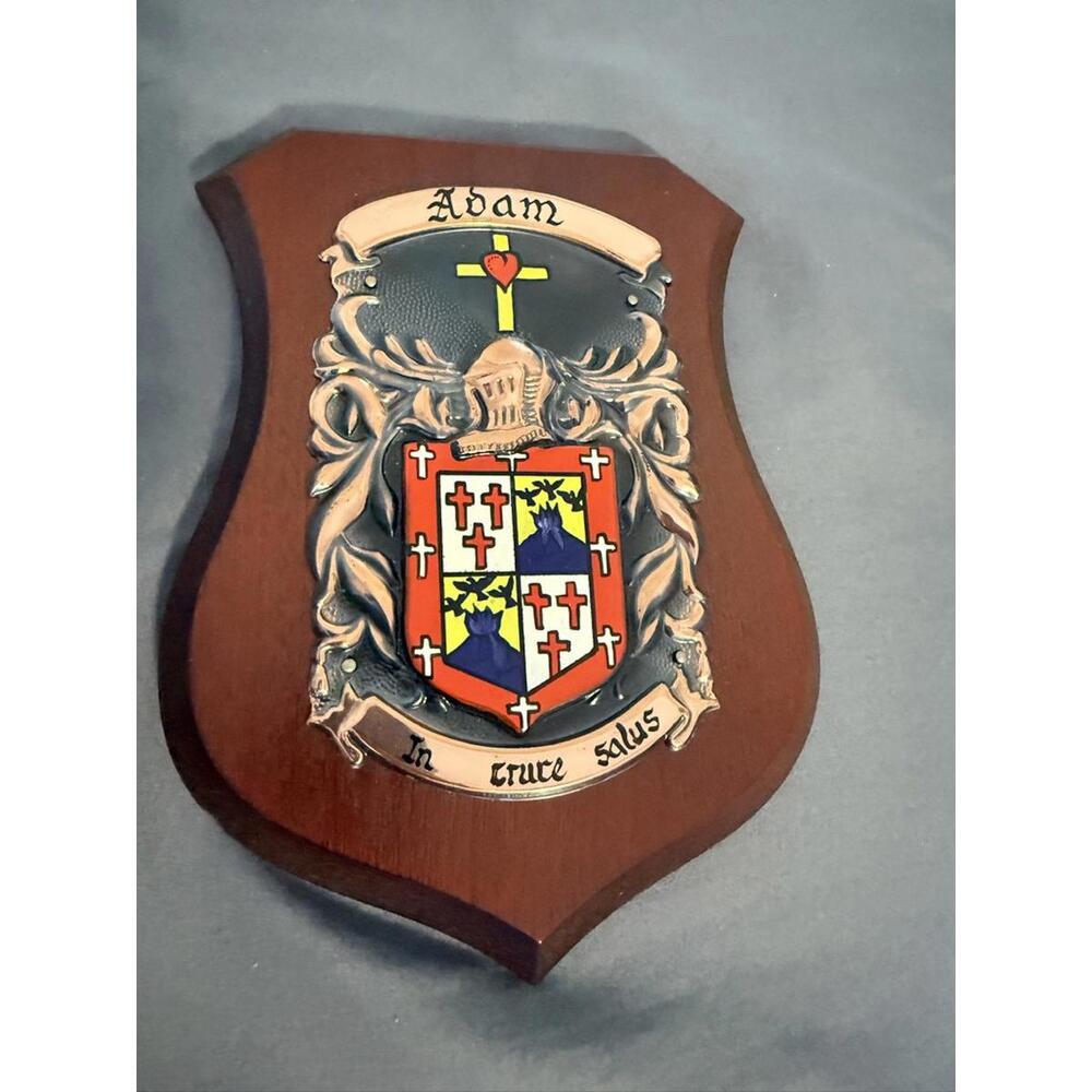 Adam Family Crest Wooden Wall Plaque